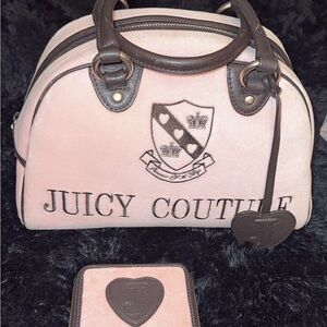 Juicy Couture Pink and Brown bowler bag & wallet